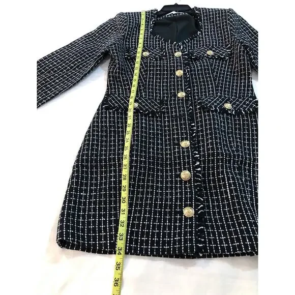 Derek Lam Collective Constance Black Tweed Jacket Dress - Picture 8 of 11